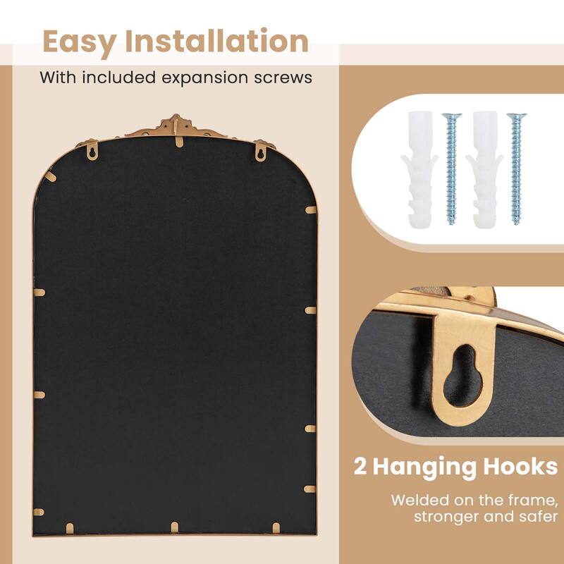 Costway 30" x 20"/36" x 24"/38" x 26" Gold Traditional Vintage Ornate