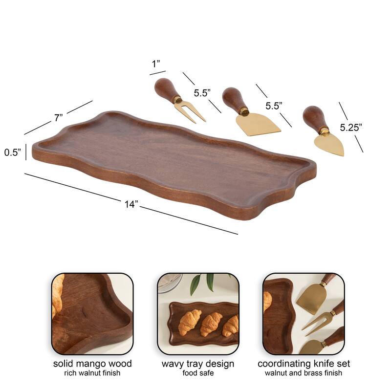 Kate and Laurel Waylock Cheese Board with Utensils