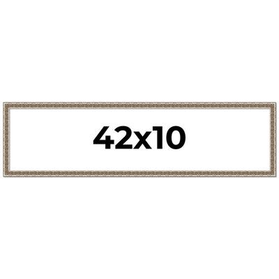 42x10 Frame Silver Versailles Ornate Solid Wood Picture Frame | 1 Inch