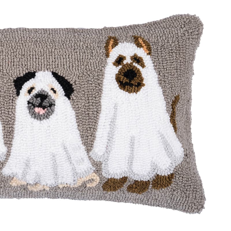 Ghost Dogs Hooked Pillow