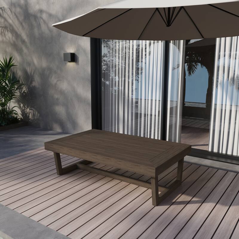 Sectional Wood Furniture 2 Seat Armless Patio Sofa - Tea Table - Tea Table/Teak