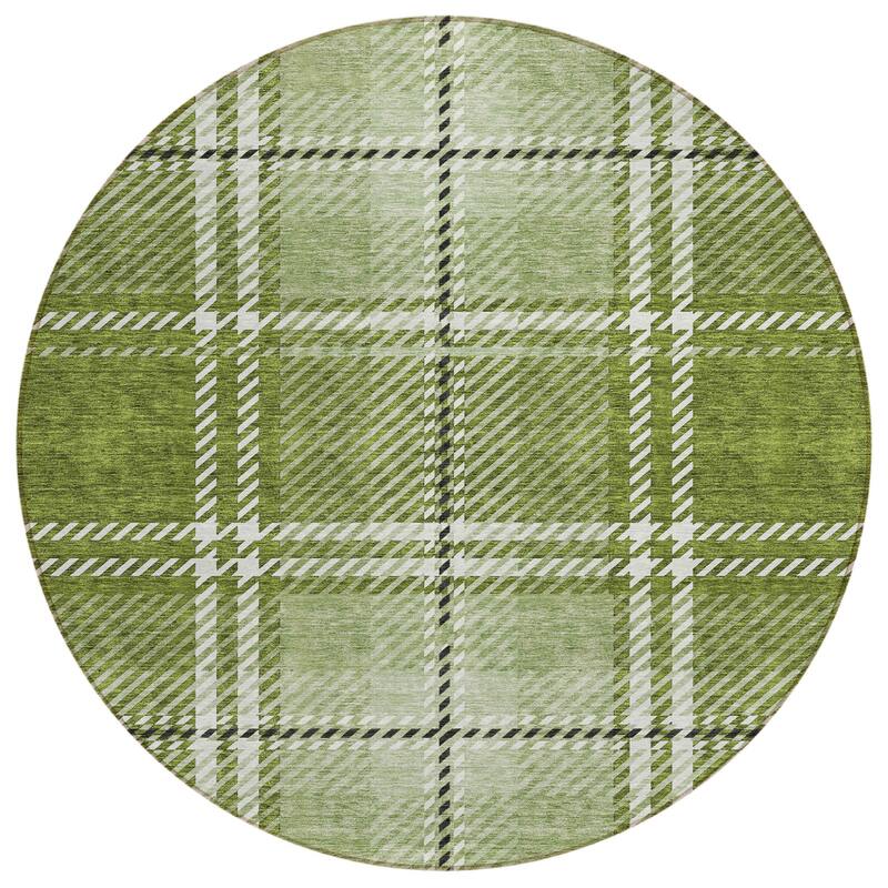HomeRoots Plaid Transitional Rectangle Outdoor Rug