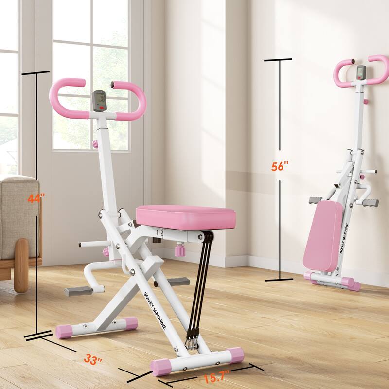 2 in 1 Squat Rowing Foldable Leg Training Machine - N/A