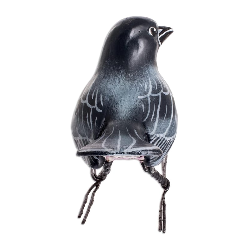 Novica Handmade Pink Robin Ceramic Figurine