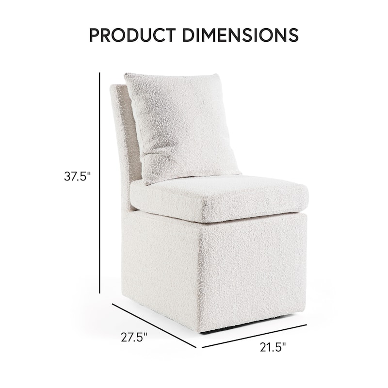 Furniture of America Torin Modern 7-Piece White Marble Top Dining Set with Boucle Upholstered Chairs