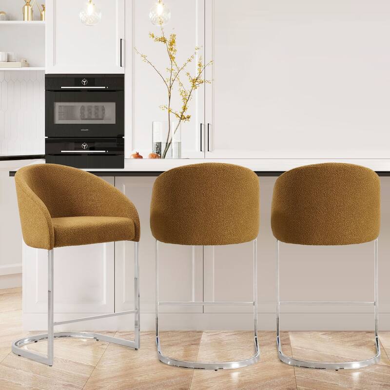 26" Fabric Upholstered Counter Height Bar Stools with Arms - 37" H x 22.4" W x 22" D