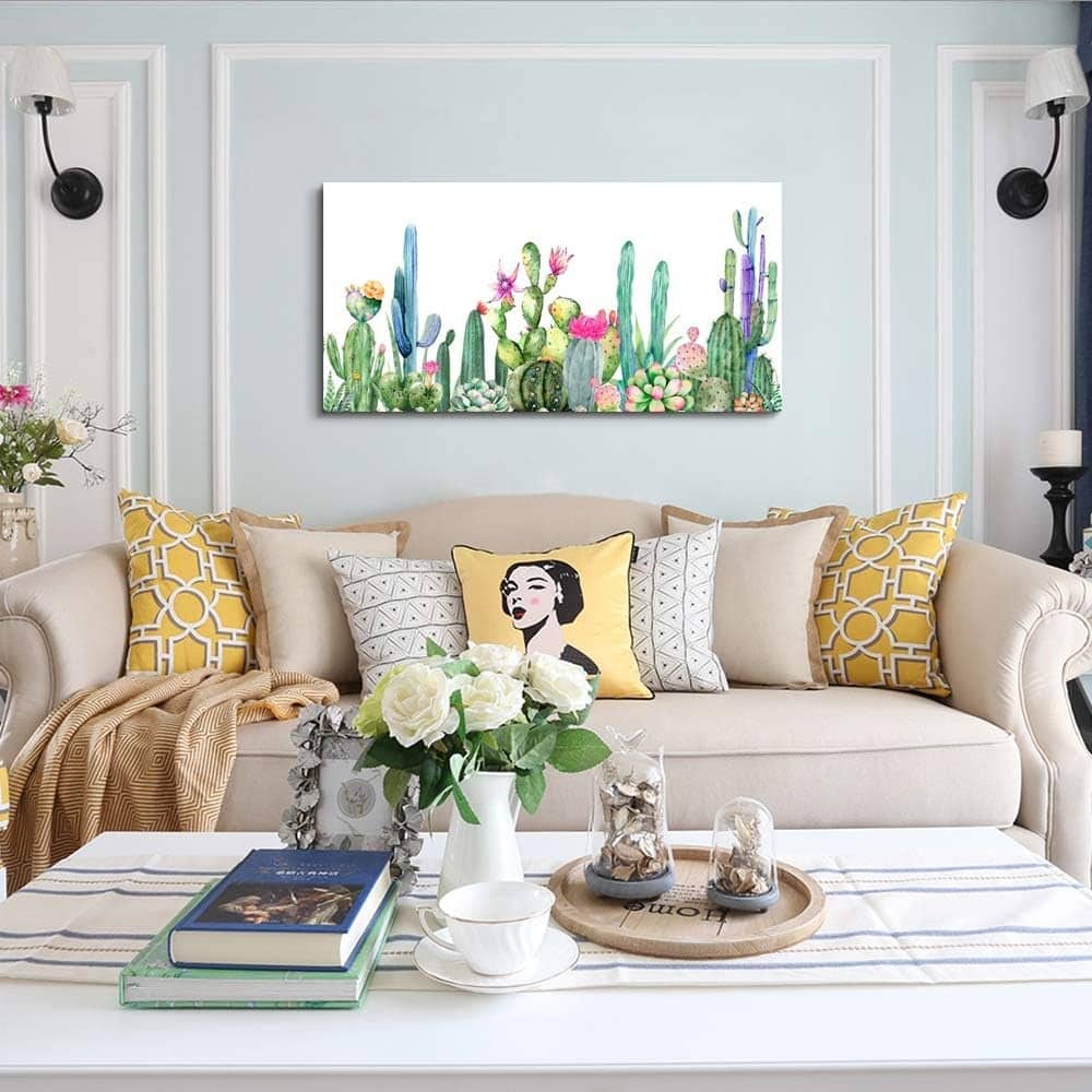 Wall Decor Simple Life Green plants cactus Picture Watercolor painting