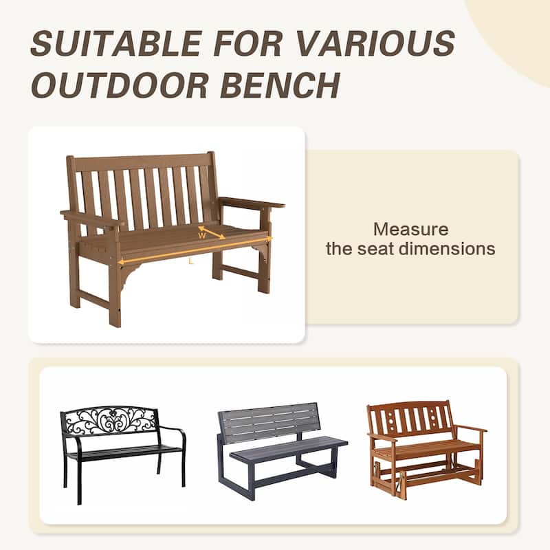 Aoodor Outdoor Polyester Tufted Bench Cushion, Water-resistant & Fade-Resistant Cushion