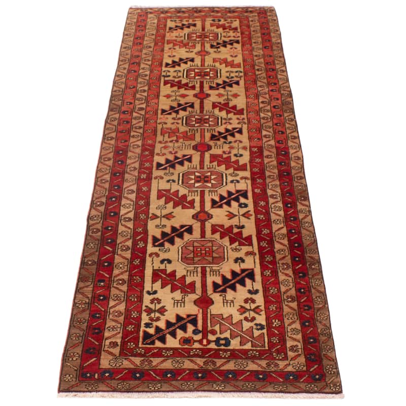 ECARPETGALLERY Hand-knotted Konya Anatolian Khaki Wool Rug - 3'3 x 10'4