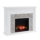 preview thumbnail 19 of 26, Heidi Contemporary White with Marble Electric Fireplace