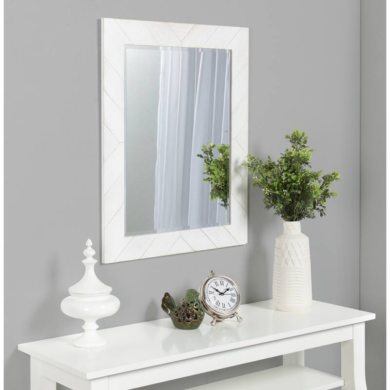 DesignOvation Rost Pieced Wood Framed Wall Accent Mirror - 23.5x29.5"