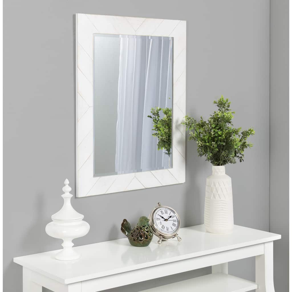 DesignOvation Rost Pieced Wood Framed Wall Accent Mirror - 23.5x29.5"