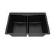 preview thumbnail 8 of 6, 33 Inch Lexicon Platinum Quartz Composite Drop-in Undermount Double Bowl Galaxy Black Kitchen Sink LP-800TM-K-SO