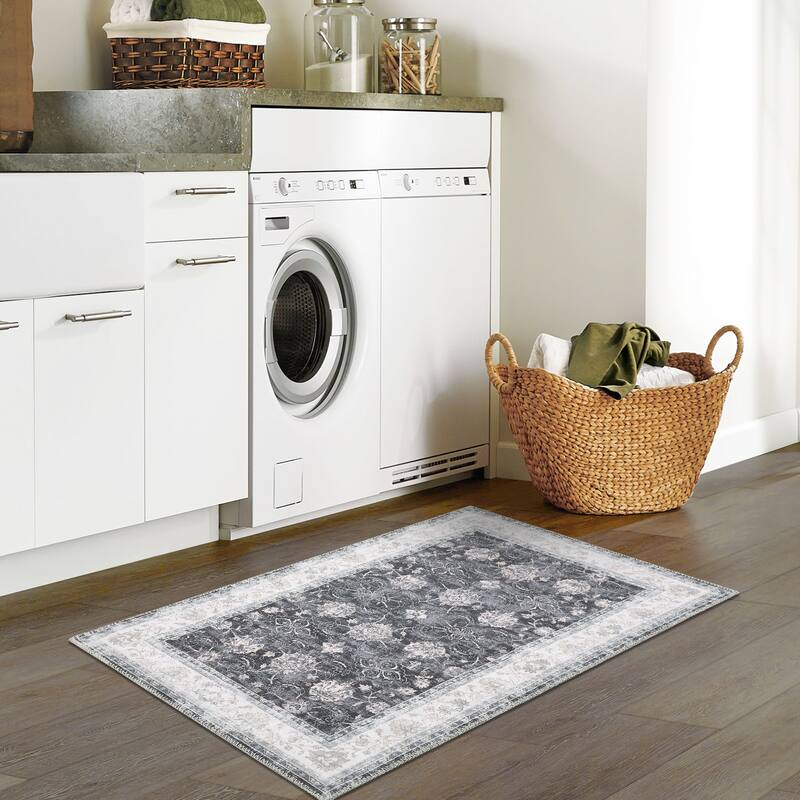 Garvee Boho Rugs Bohemian Rugs Floral Distressed Area Rug