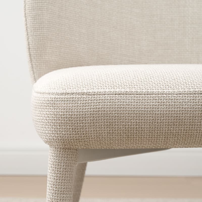 Fully Upholstered Textured Fabric Dining Chairs with Fabric-Wrapped Legs (Set of 4)