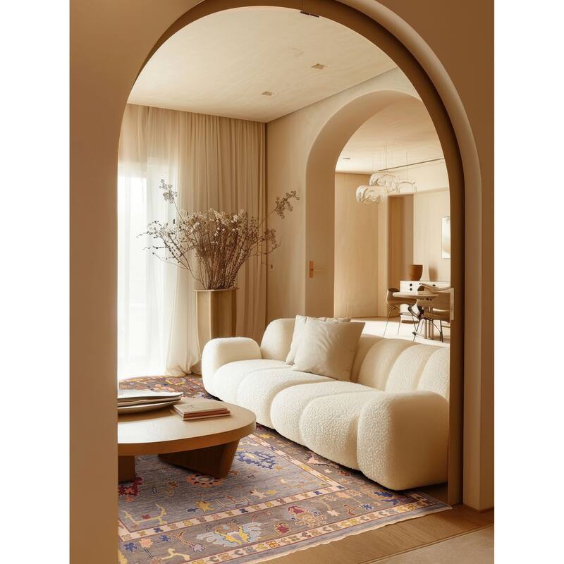 ECARPETGALLERY Hand-knotted Modern Oushak Grey Wool Rug - 8'11 x 11'11