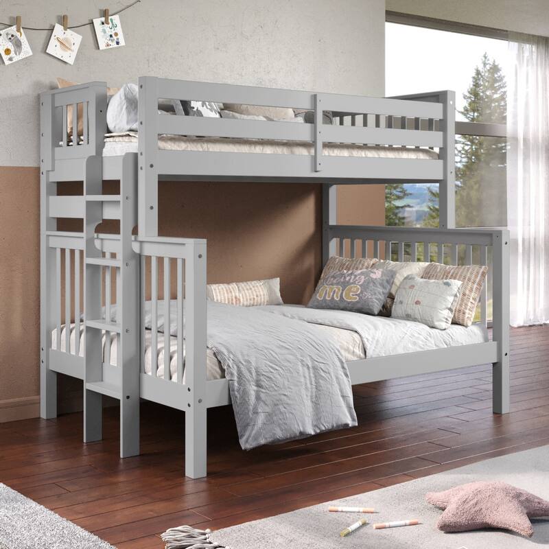 Taylor & Olive Trillium Twin over Full Bunk Bed with End Ladder