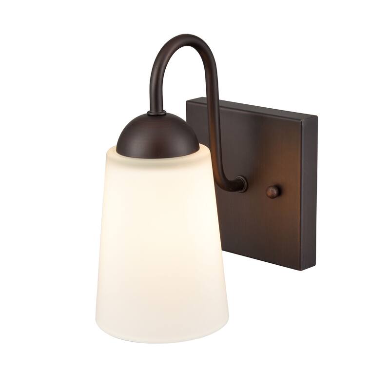Millennium Lighting Ivey Lake 1 Light Metal Wall Sconce in Multiple Finishes with Frost Glass Shade