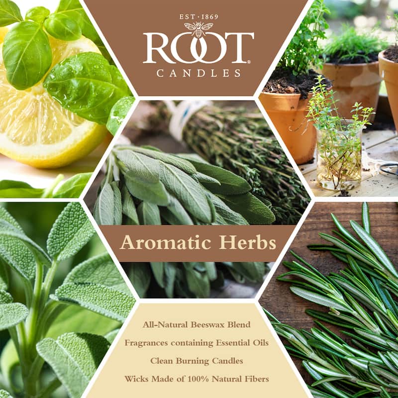 ROOT Candles Aromatic Herbs Scented 3-Wick Signature Honeycomb Jar