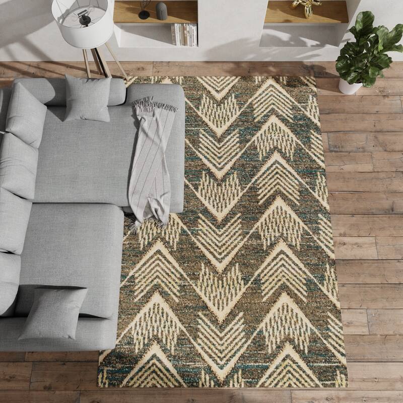 Domani Catalonia Grey Tribal Arrow Area Rug