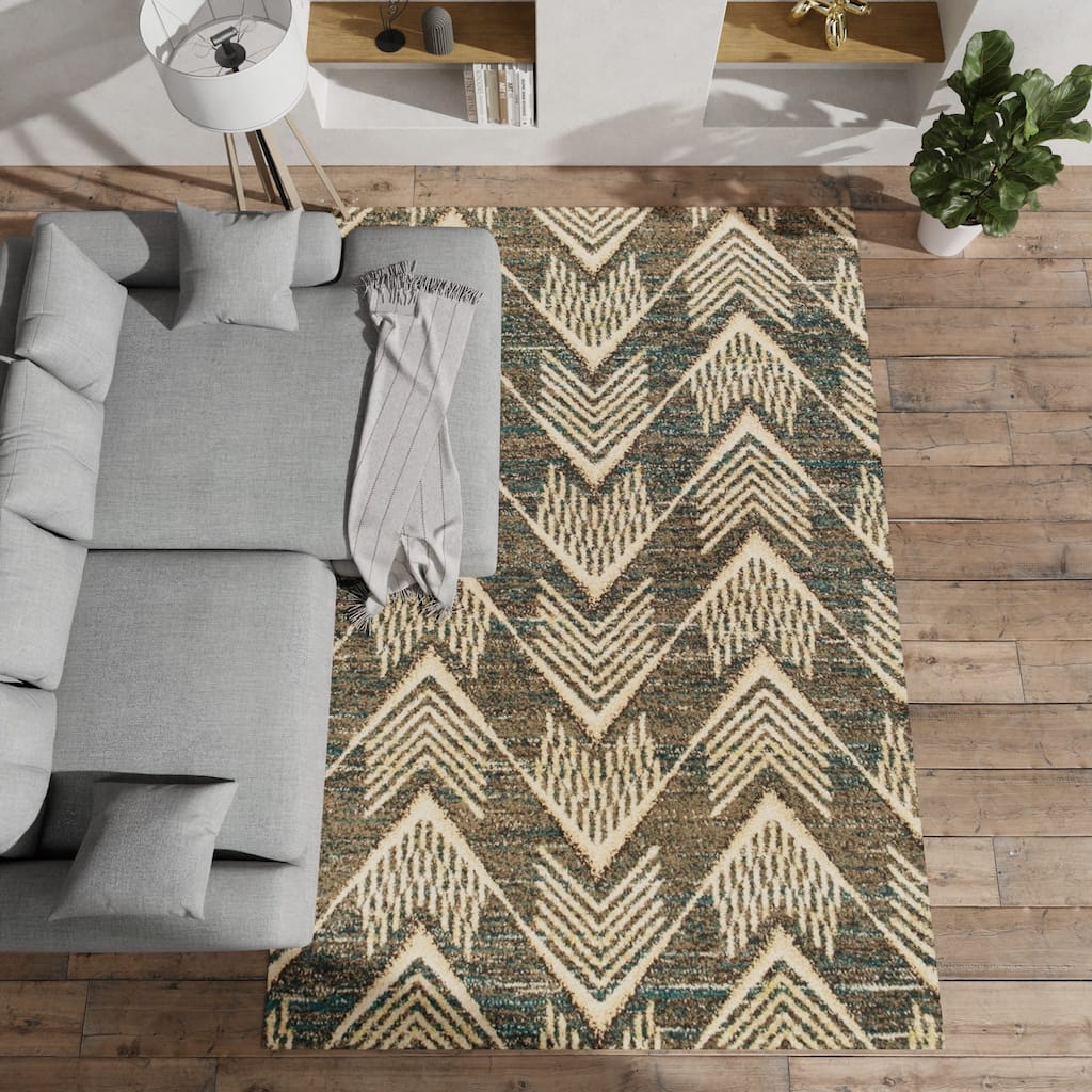 Domani Catalonia Grey Tribal Arrow Area Rug