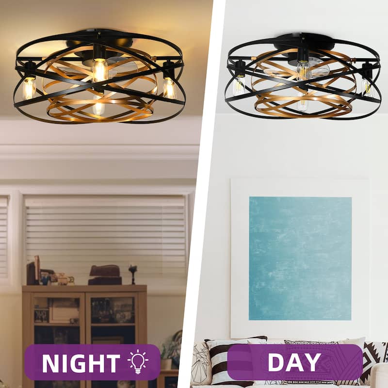 22'' Caged Ceiling Fans with Lights Remote Control