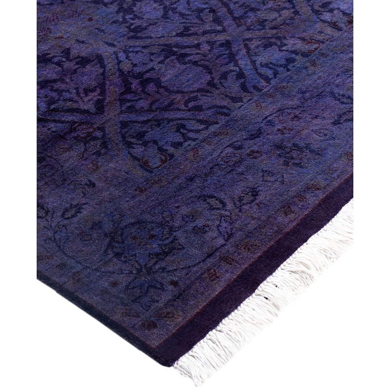 Overdyed One-of-a-Kind Hand-Knotted Area Rug - Purple - 4' 0" x 6' 2"