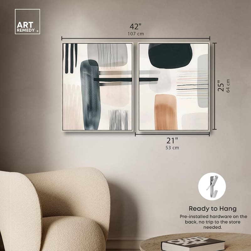 Softened Dimensions Canvas Set of 2 by Art Remedy
