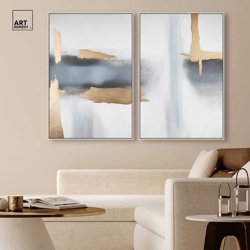 Visual Gold Vortex I Canvas Set of 2 by Art Remedy