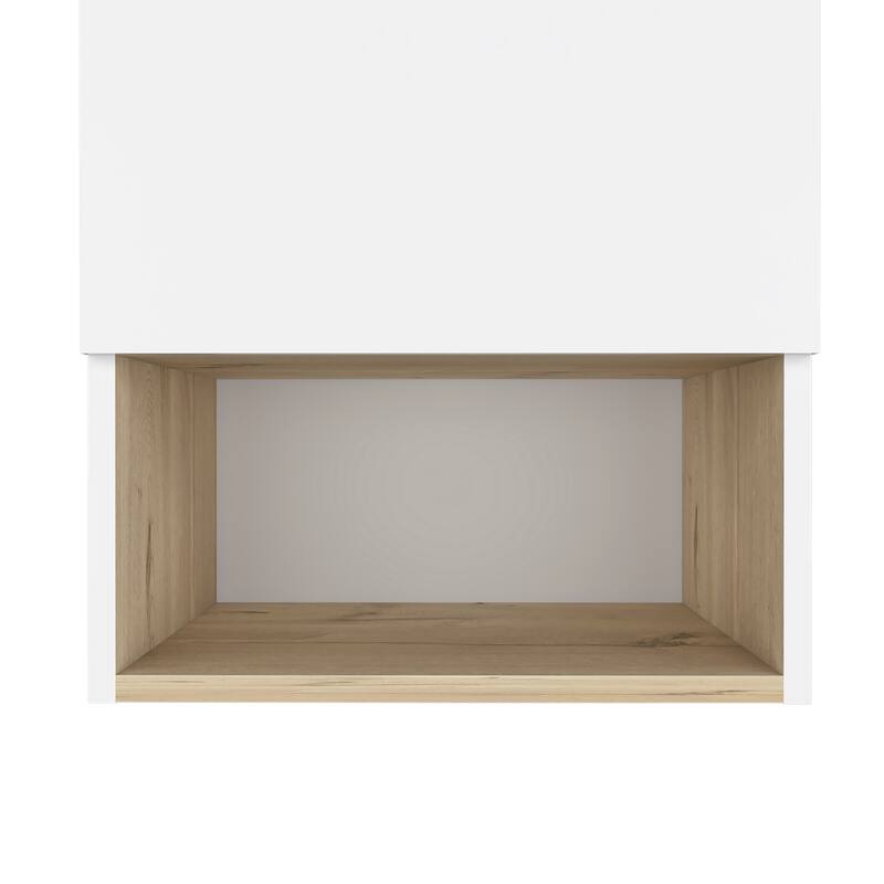 Medicine Cabinet with Soft Close, Single Door, Two Internal Shelves, Light Gray Finish - Easy Assembly