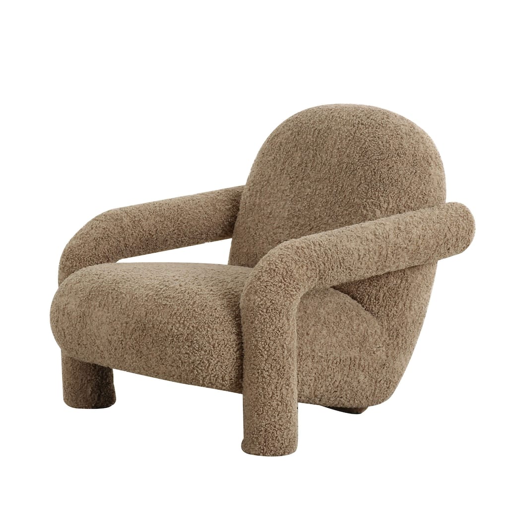 Divani Casa Trevor Modern Tan Fabric Accent Chair