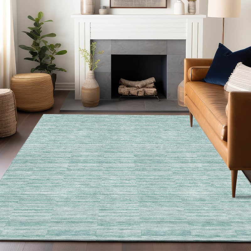 Premium Washable Super Soft Ombre Geo Stripe Mayfield Rug