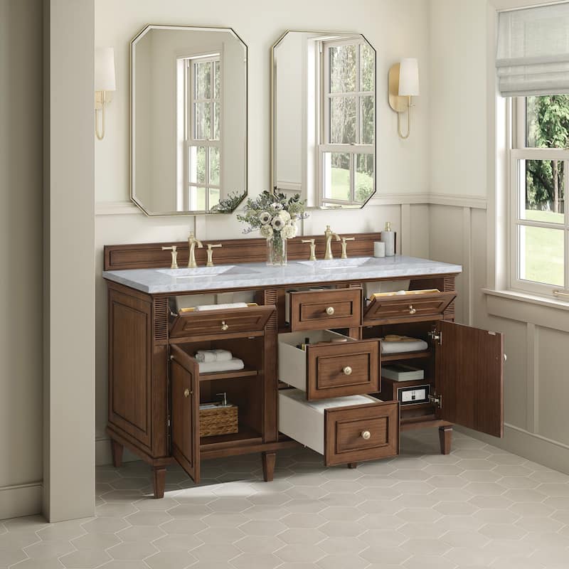 James Martin Vanities 424-V60D-3CAR Lorelai 60" Double Basin Wood
