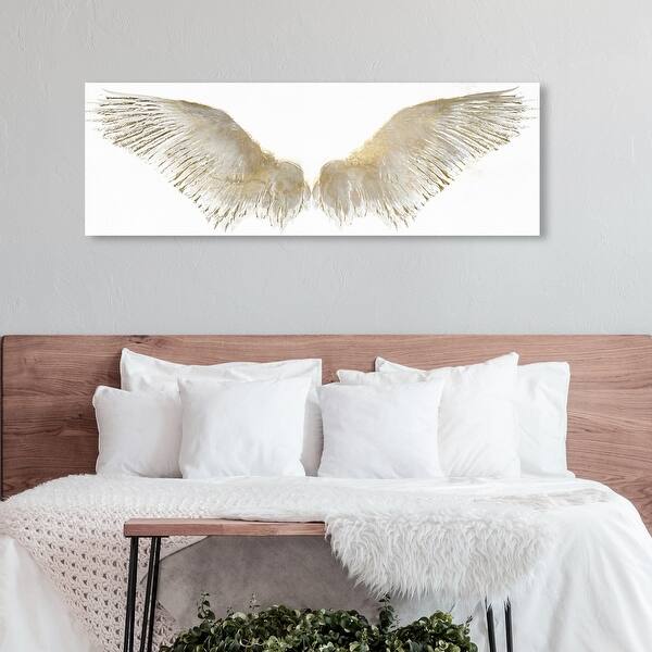 Shop Oliver Gal Wings Of Gold Fashion And Glam Wall Art Canvas Print Wings Gold White Overstock 31633040