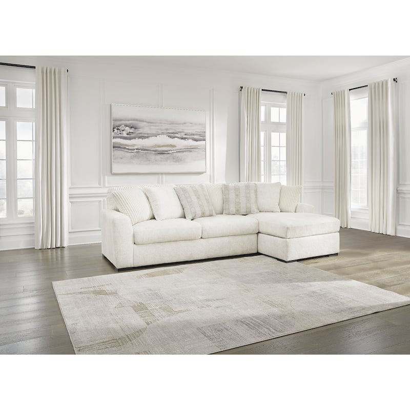 Signature Design by Ashley Chessington White 2-Piece Sectional with Chaise - 121" W x 65" D x 40" H - Right Facing