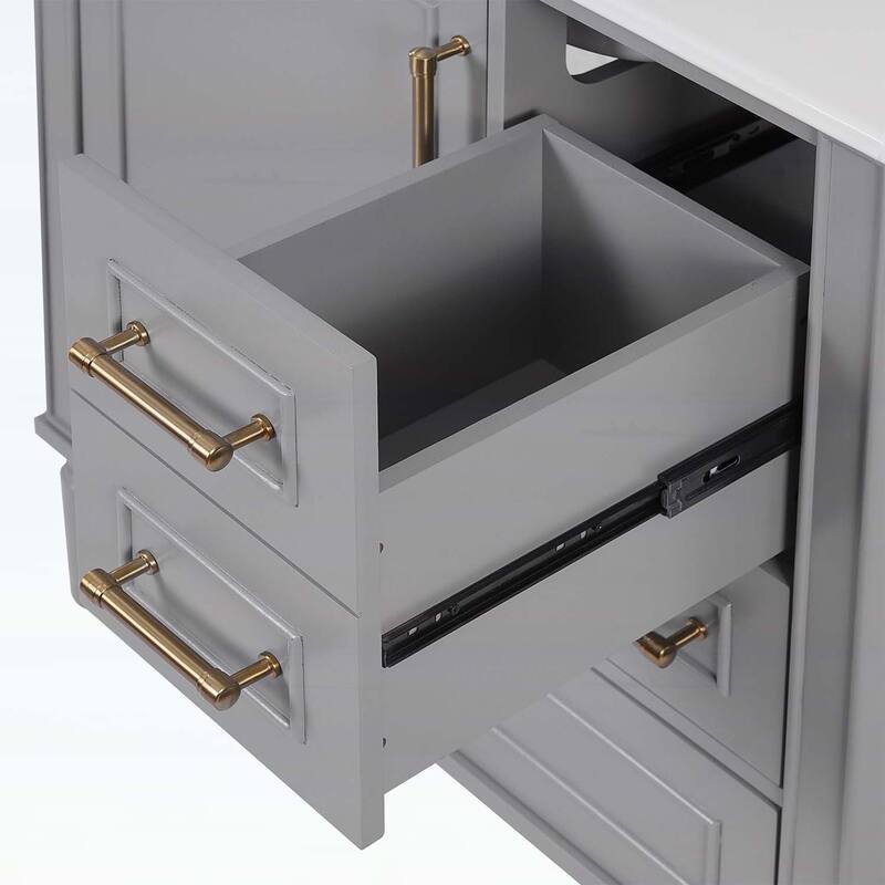 Bathroom Vanity with Ceramic Sink,Soft-Close Door,Multiple Drawers,and Ample Storage for Modern Bathrooms