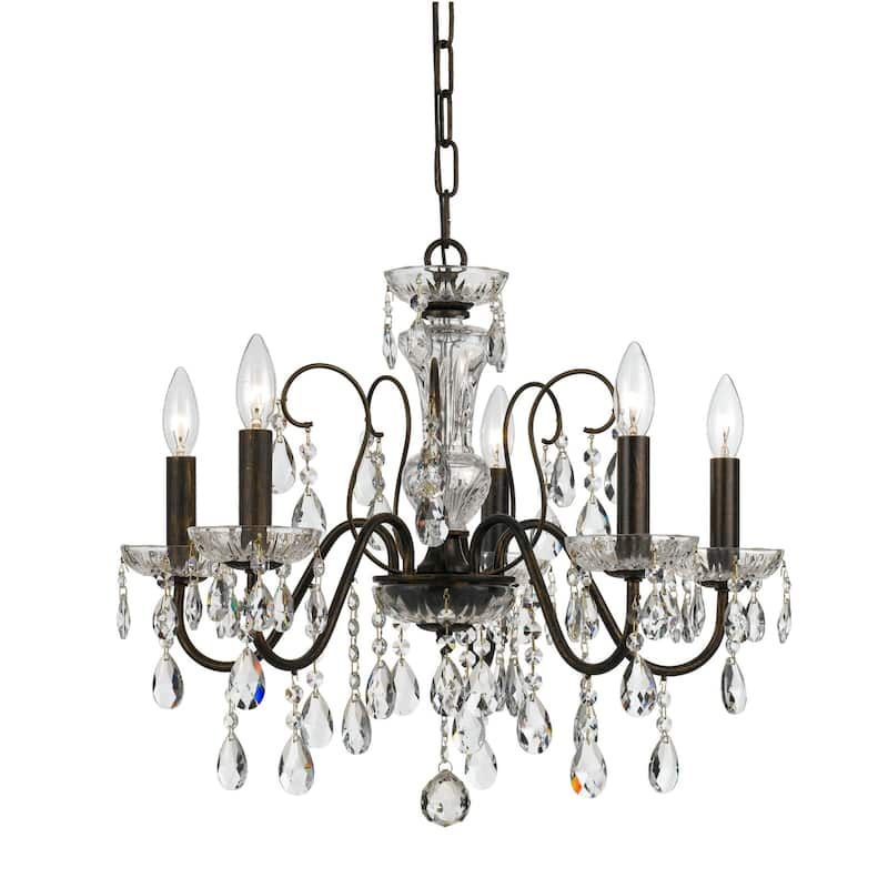 Crystorama Lighting Group Butler 5 Light 23" Wide Crystal Chandelier - English Bronze