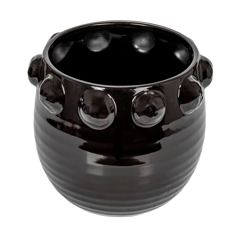 Terra-cotta Planter with Raised Dots Design - 10.5"L x 10.5"W x 9.0"H