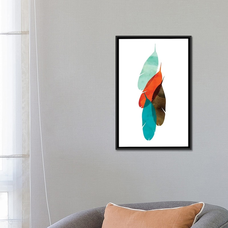 iCanvas "Mod Feathers" by Aimee Wilson Framed