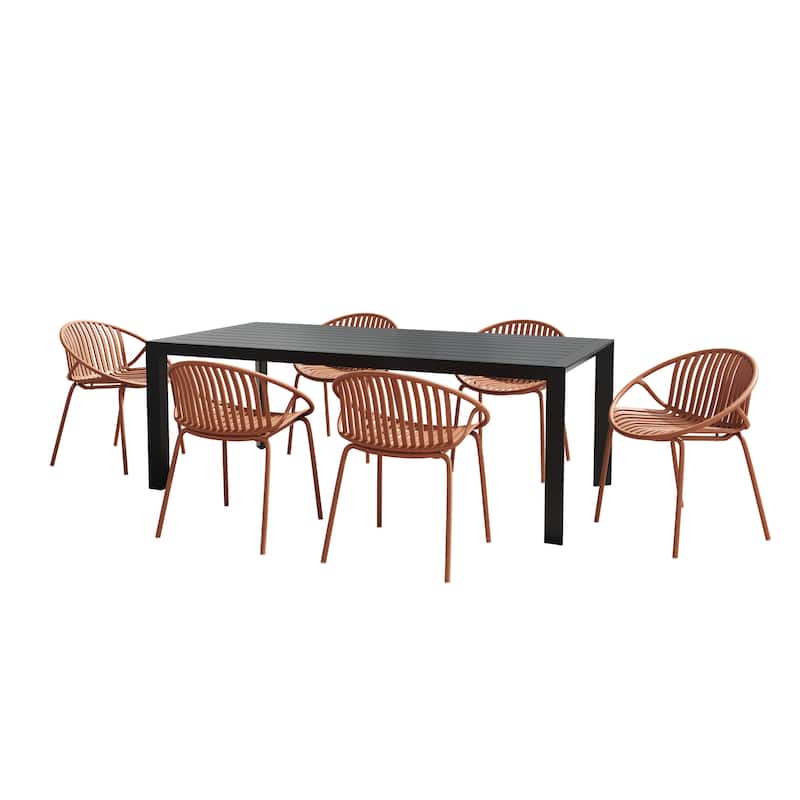 Christopher Knight Home - Emma Outdoor Aluminium and Resin 7 Piece Dining Set