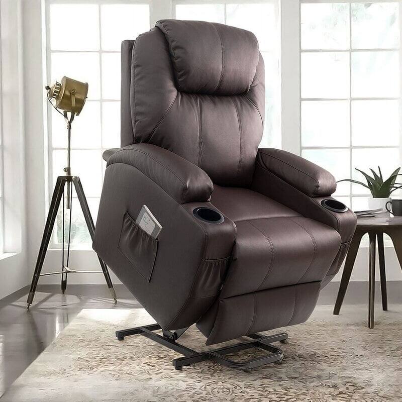 Furniwell Power Lift Recliner Chair for Elderly with Heat, Side Pocket, Living room