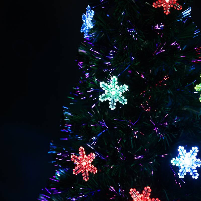 Pre-Lit Fiber Optic Snowflake Artificial Christmas Tree - 5' - Multi LED Lights