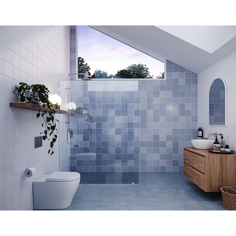 Glass Warehouse 78" x 55" Frameless Shower Door - Single Fixed Panel