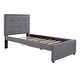 preview thumbnail 5 of 7, Twin Linen Upholstered Platform Bed with Headboard and Drawers