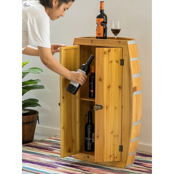 Wine barrel online storage cabinet