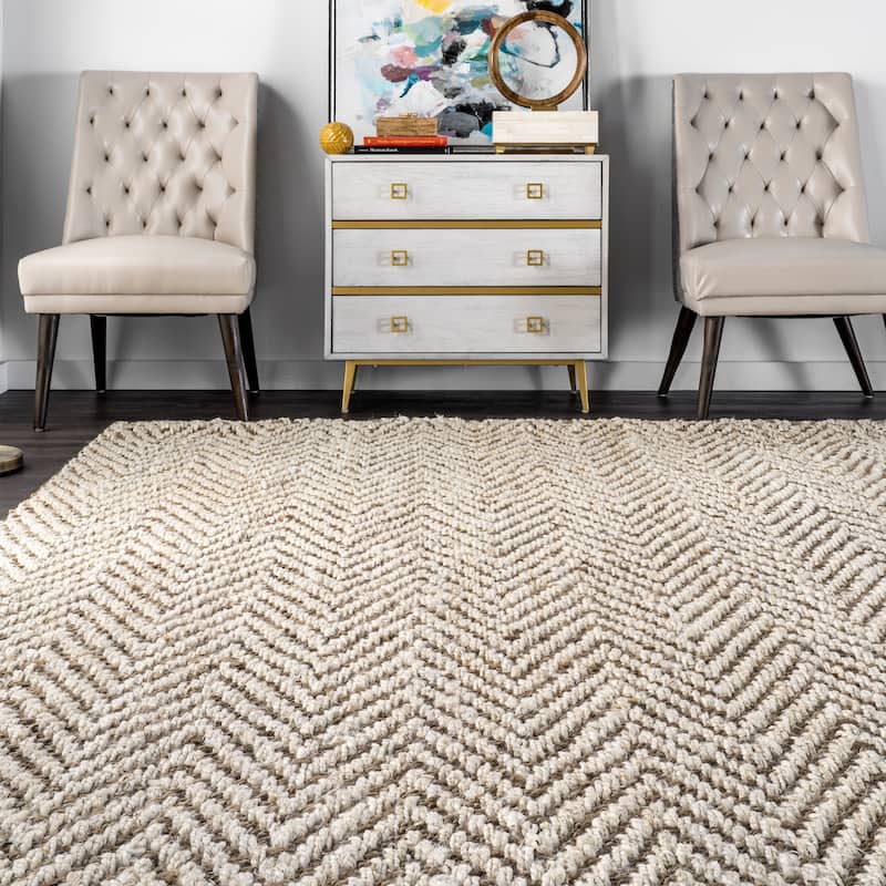 Nuloom Vania Chevron Jute Area Rug