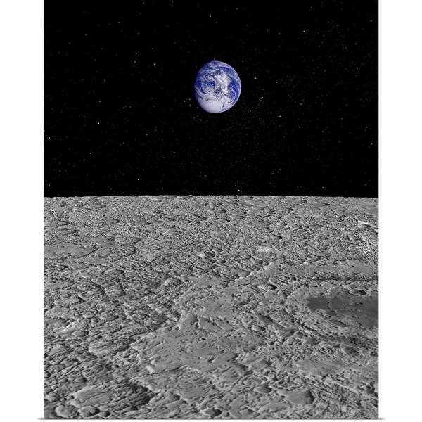 "Illustration of a View of Earth from the Moon" Poster Print