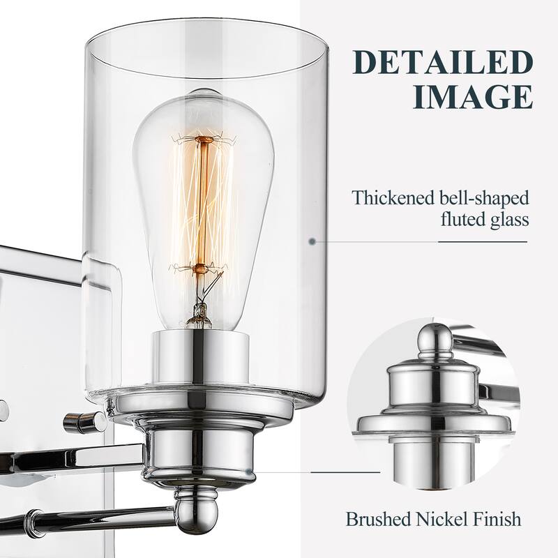 Bathroom Vanity Light,Wall Sconce Lamp Over Mirror with Clear Glass Shade