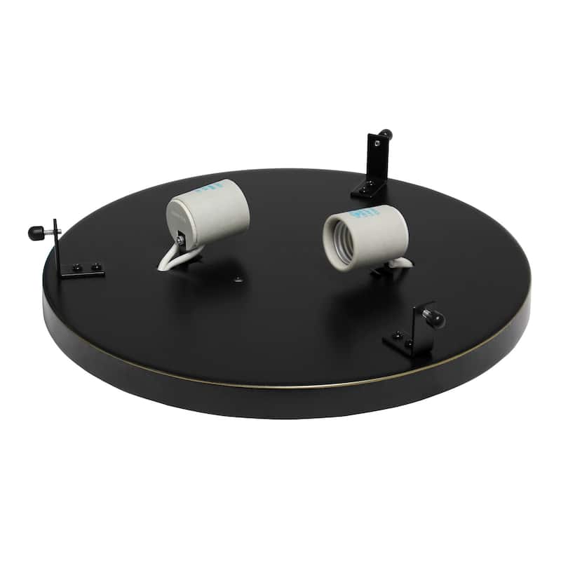 2 Light Round Flush Mount Ceiling Light - 12 Inch Restoration Bronze Finish