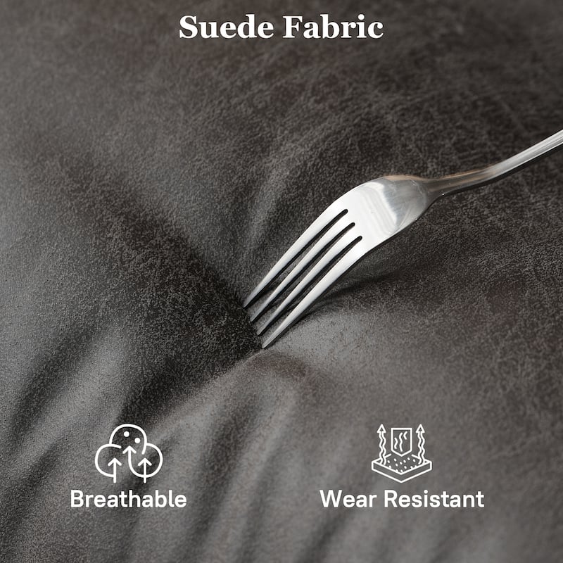 OVIOS Suede Fabric Ergonomic Lumbar Support Office Chair Desk Chair